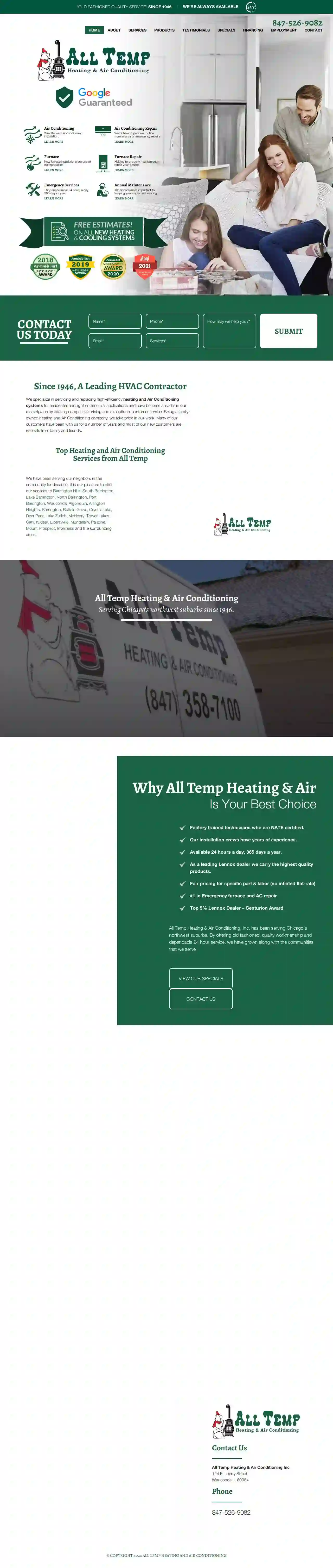 All Temp Heating & Air Conditioning, Inc.