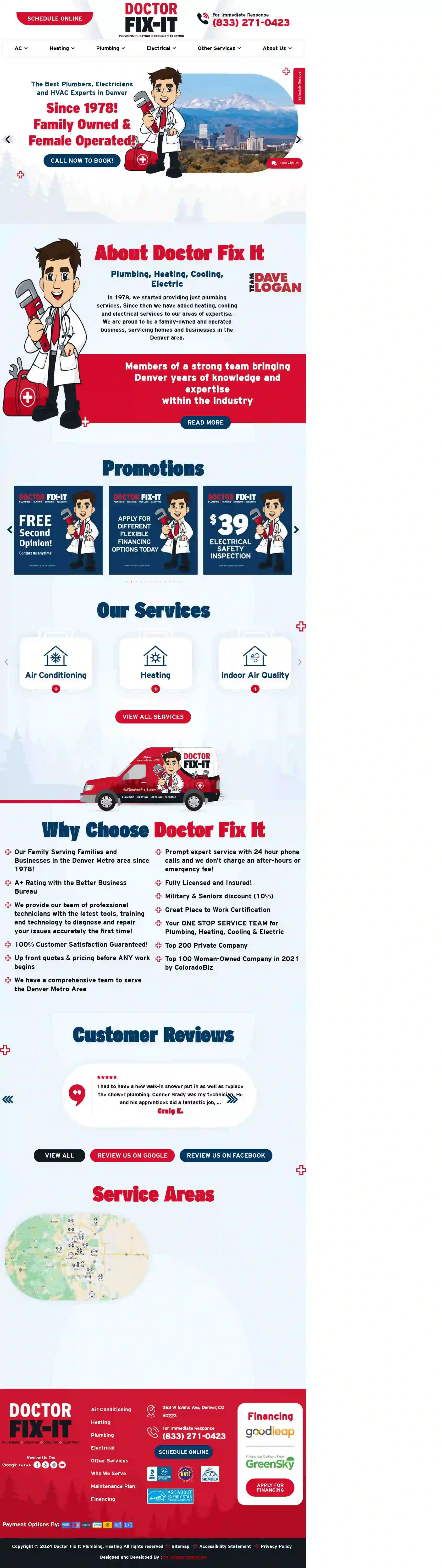 Doctor Fix-It Plumbing, Heating, Cooling & Electric