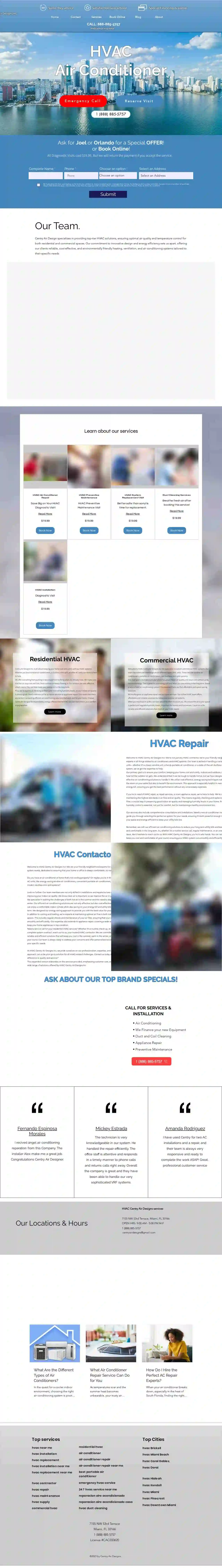 HVAC Centry Air Designs services