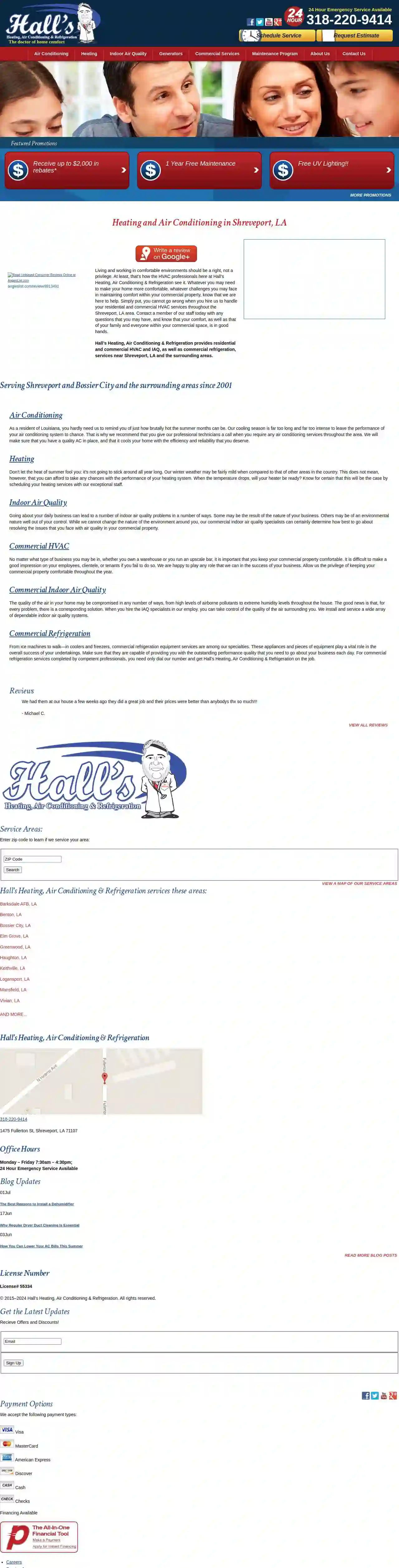 Hall's Heating, Air Conditioning & Refrigeration