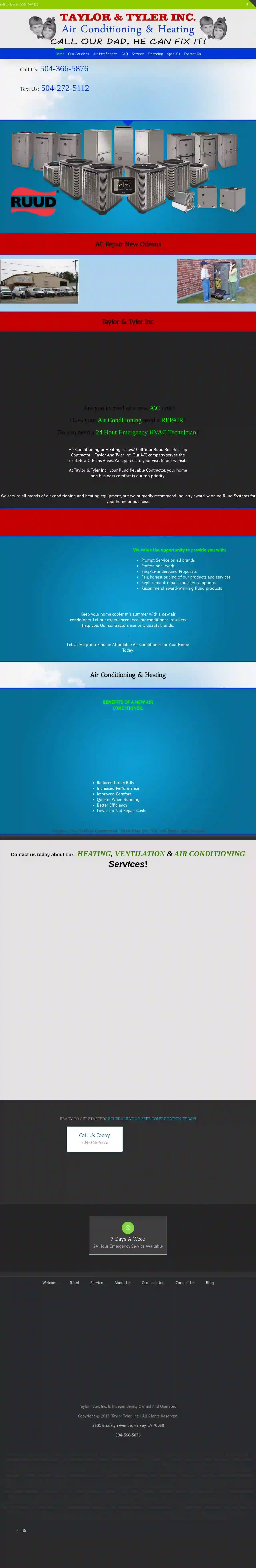 Taylor & Tyler HVAC Repair Contractors New Orleans LA | AC Air Conditioning