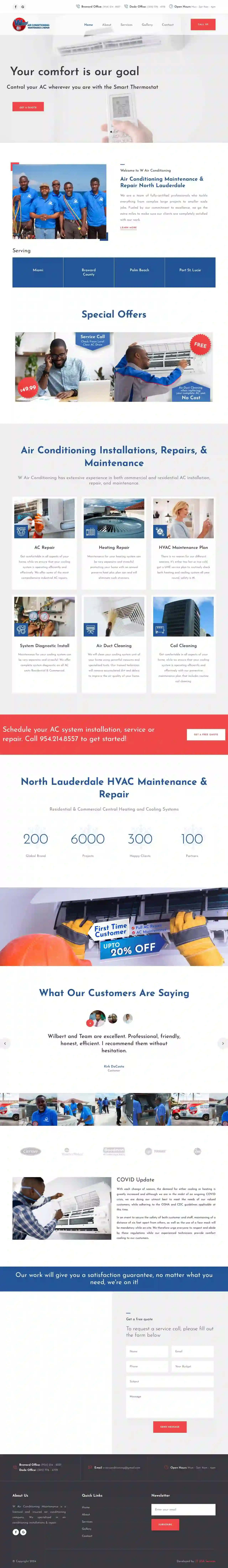 W. AIR CONDITIONING AND MAINTENANCE REPAIR INC